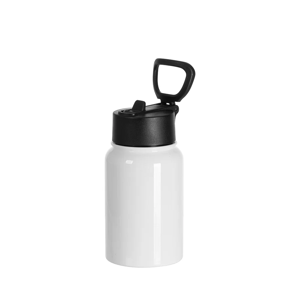 17oz/500ml Stainless Steel Water Bottle w/ Wide Mouth Straw & Portable Lid (White) thumbnail 13