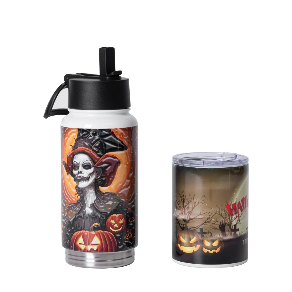 Diversion Safe White 3-in-1 Insulated Water Bottle 17oz, Can cooler and Kids Tumbler 13oz
