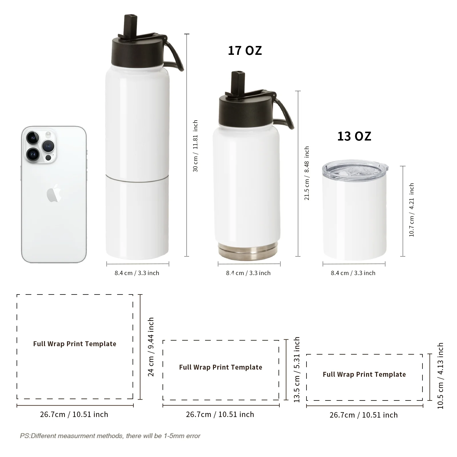 Diversion Safe White 3-in-1 Insulated Water Bottle 17oz, Can cooler and Kids Tumbler 13oz thumbnail 9
