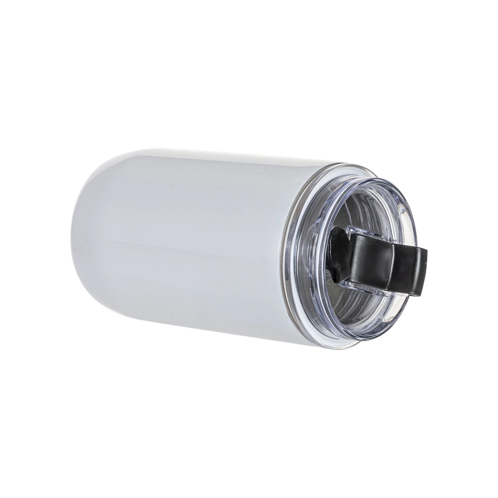12OZ/350ml Stainless Steel Travel Tumbler with Flip Lid & Metal Straw (White) thumbnail 6
