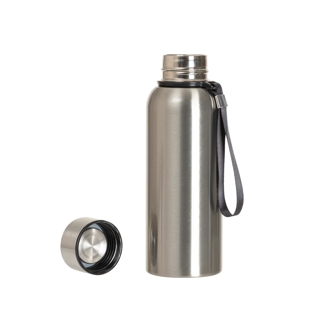 20OZ 600ml Stainless Steel Bottle withBlack  Portable String(Silver) thumbnail 3