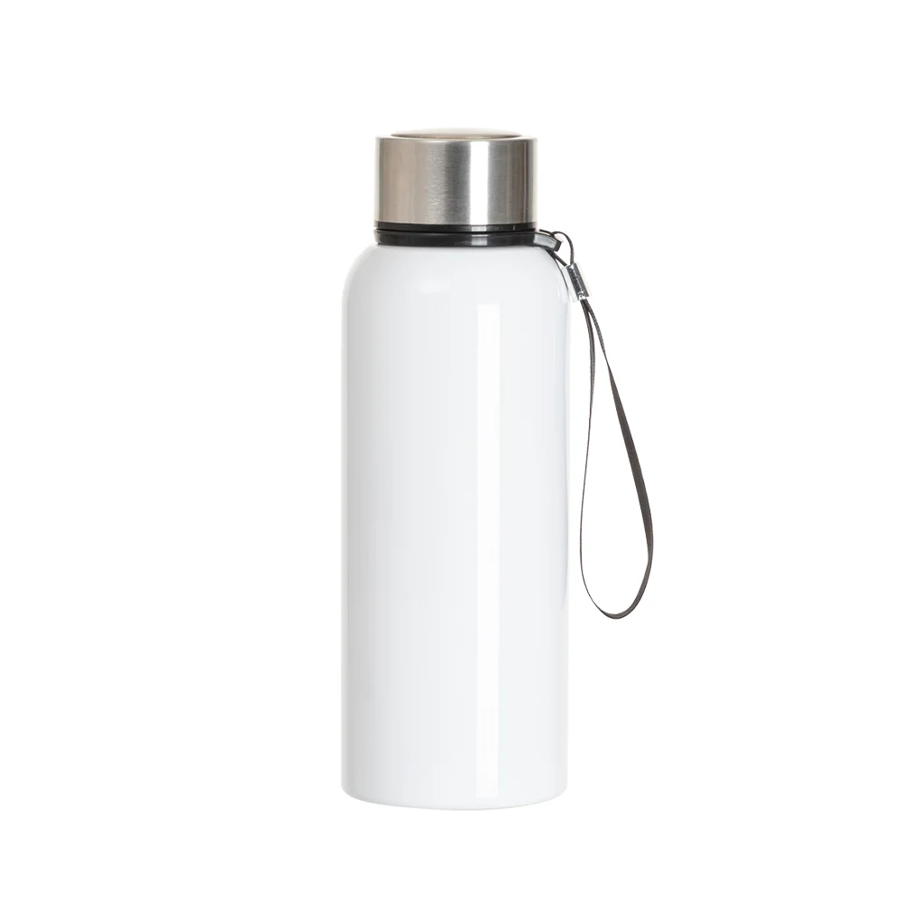 20OZ 600ml Stainless Steel Bottle withBlack  Portable String(White) thumbnail 1