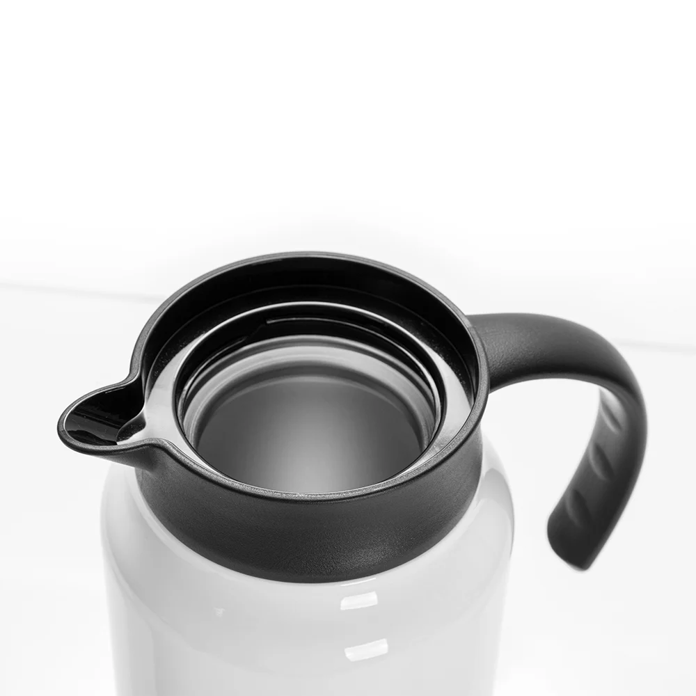 50oz/1500ml Stainless Steel Coffee Pot  w/ Black Handle& Lid(White) thumbnail 3