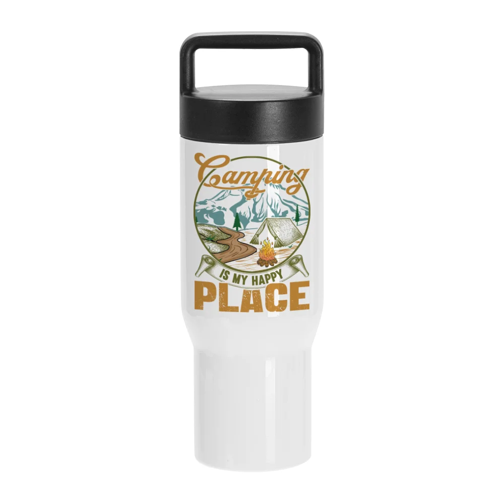 25OZ 750ml Sublimation Travel Thermal Food Jar with Large Handle Screw Lid (White)