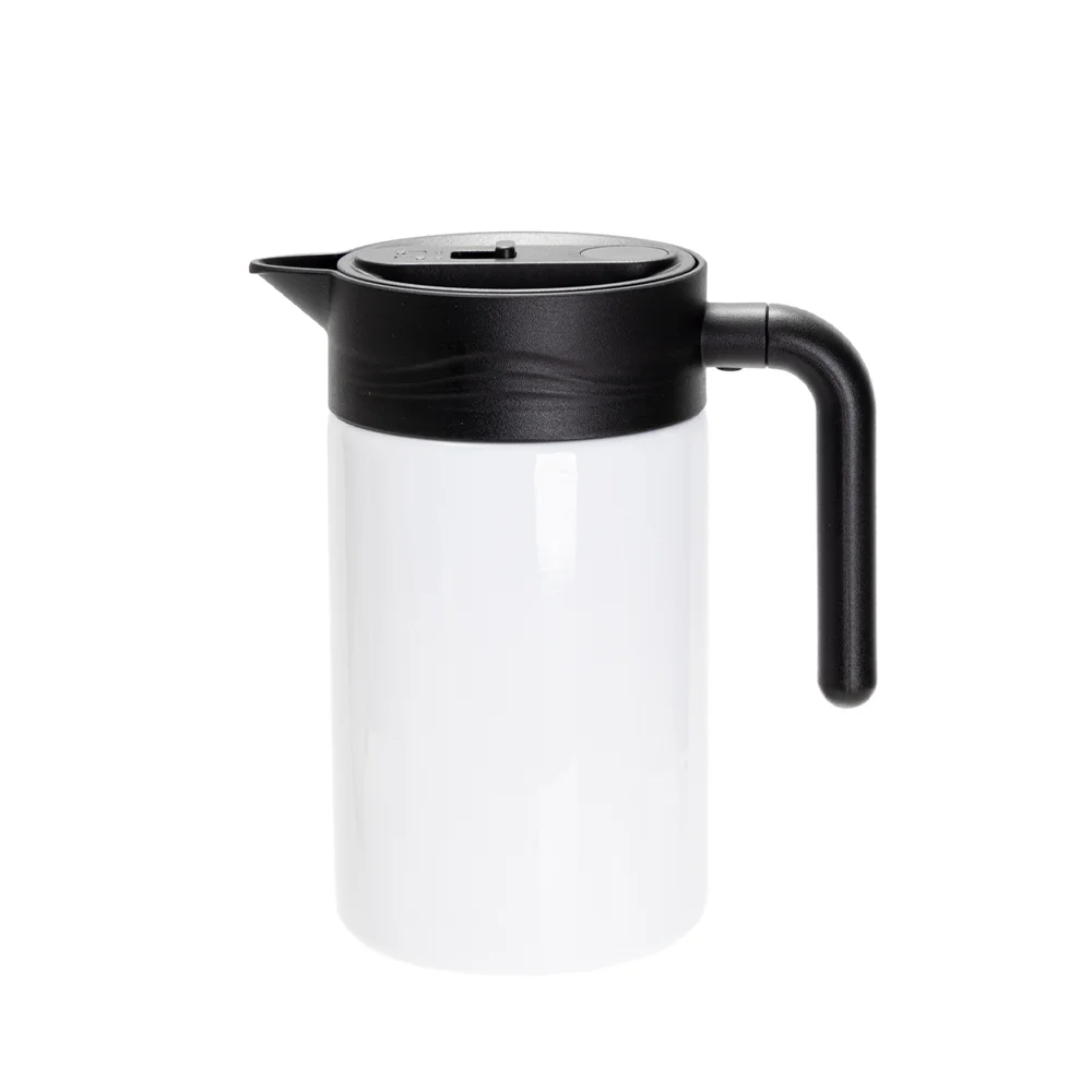 40OZ 1200ml Straight Stainless Steel Thermal Coffee Carafe Pot (White)