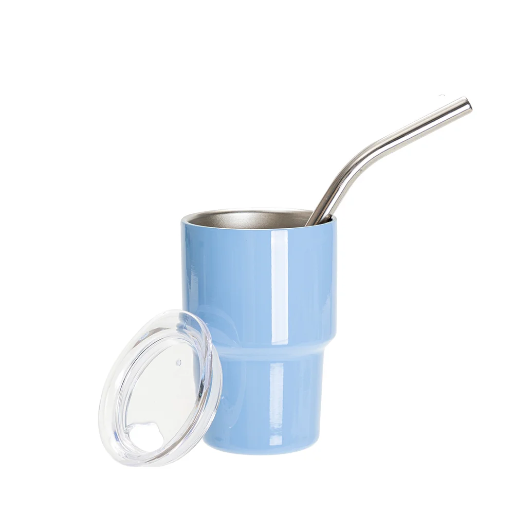 3oz/90ml Mini Sub Stainless Steel Tumbler Shot Glass w/ Straw(Blue) thumbnail 5