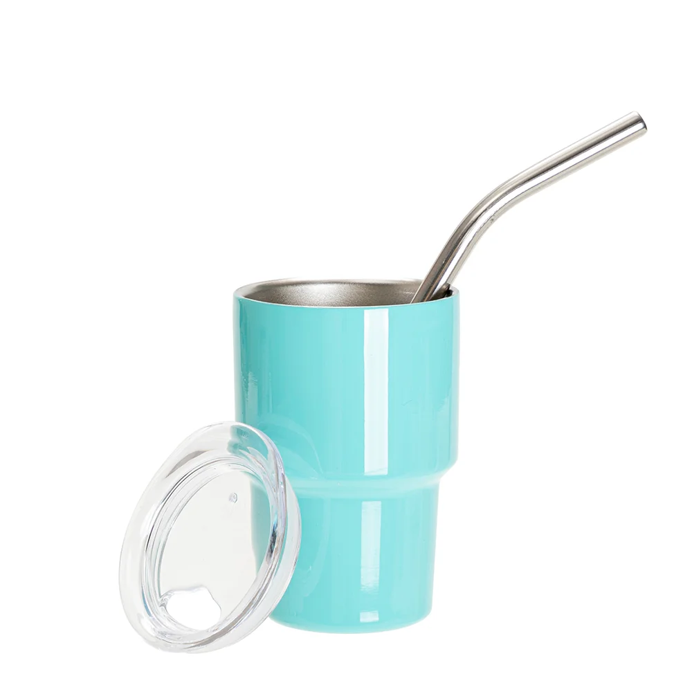 3oz/90ml Mini Sub Stainless Steel Tumbler Shot Glass w/ Straw(Mint Green) thumbnail 5