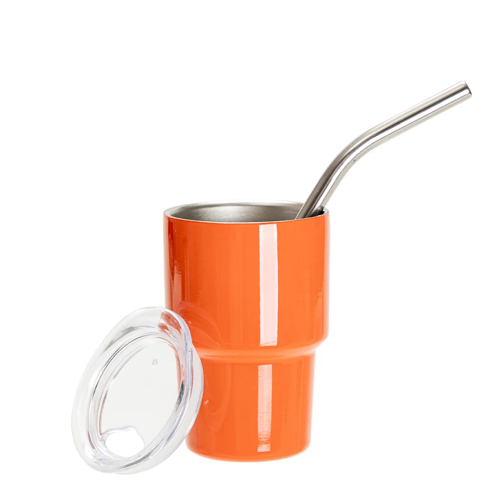 3oz/90ml Mini Sub Stainless Steel Tumbler Shot Glass w/ Straw(Orange) thumbnail 4