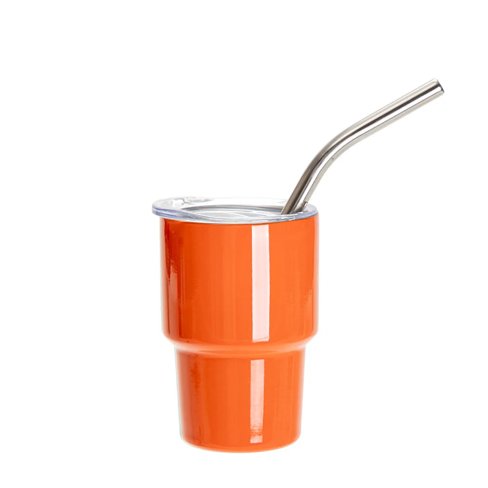 3oz/90ml Mini Sub Stainless Steel Tumbler Shot Glass w/ Straw(Orange) thumbnail 1