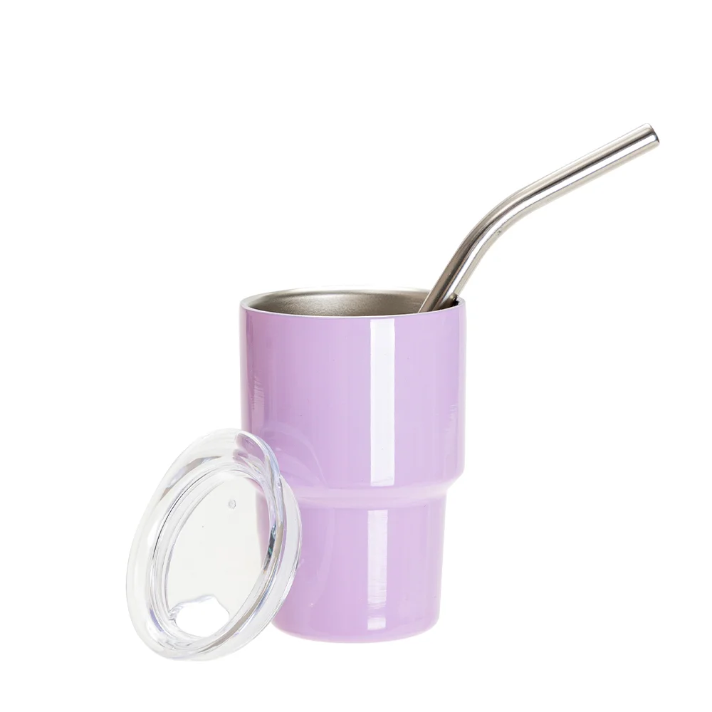 3oz/90ml Mini Sub Stainless Steel Tumbler Shot Glass w/ Straw(Purple) thumbnail 5