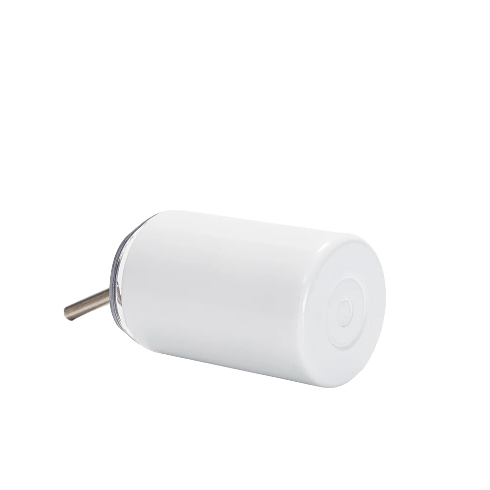 3oz/100mlStainless Steel Insulated Shot Glass with Flat Lid & Metal Straw (White) thumbnail 4