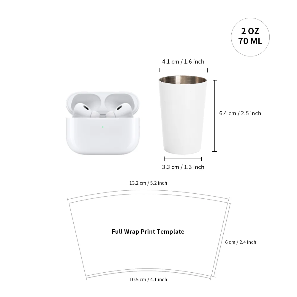2oz 70ml Blank Sublimation Stainless Steel Shot Mug thumbnail 8