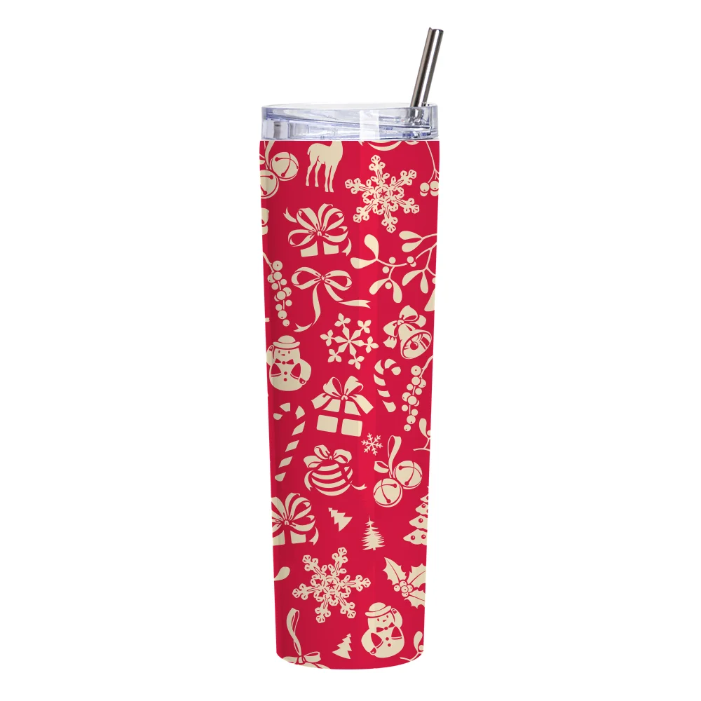 34OZ/1000ml Stainless Steel Tumbler with Water Proof Lid & Metal Straw (Sublimation Glossy White) thumbnail 2