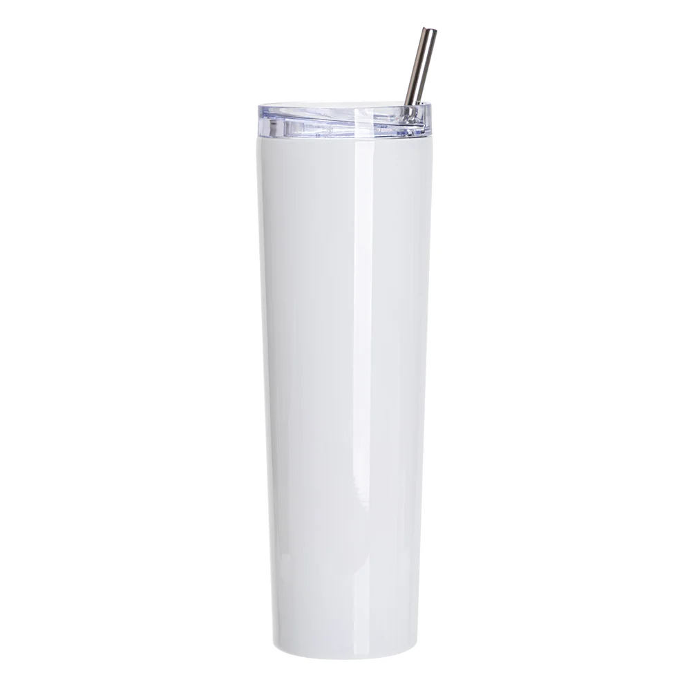 34OZ/1000ml Stainless Steel Tumbler with Water Proof Lid & Metal Straw (Sublimation Glossy White) thumbnail 1