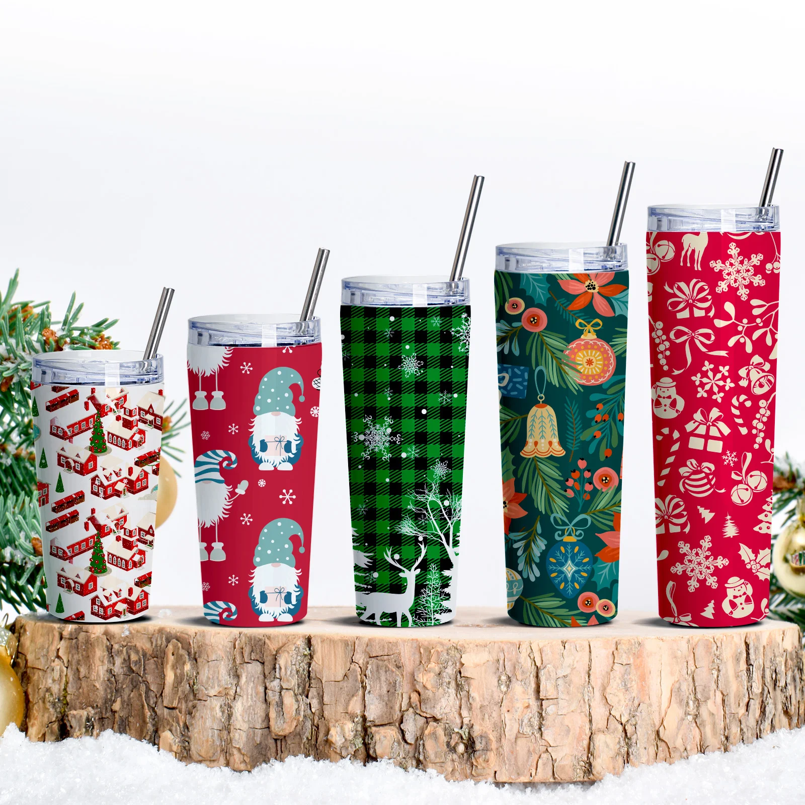 22OZ/700ml Stainless Steel Tumbler with Water Proof Lid & Metal Straw (Sublimation Glossy White) thumbnail 2