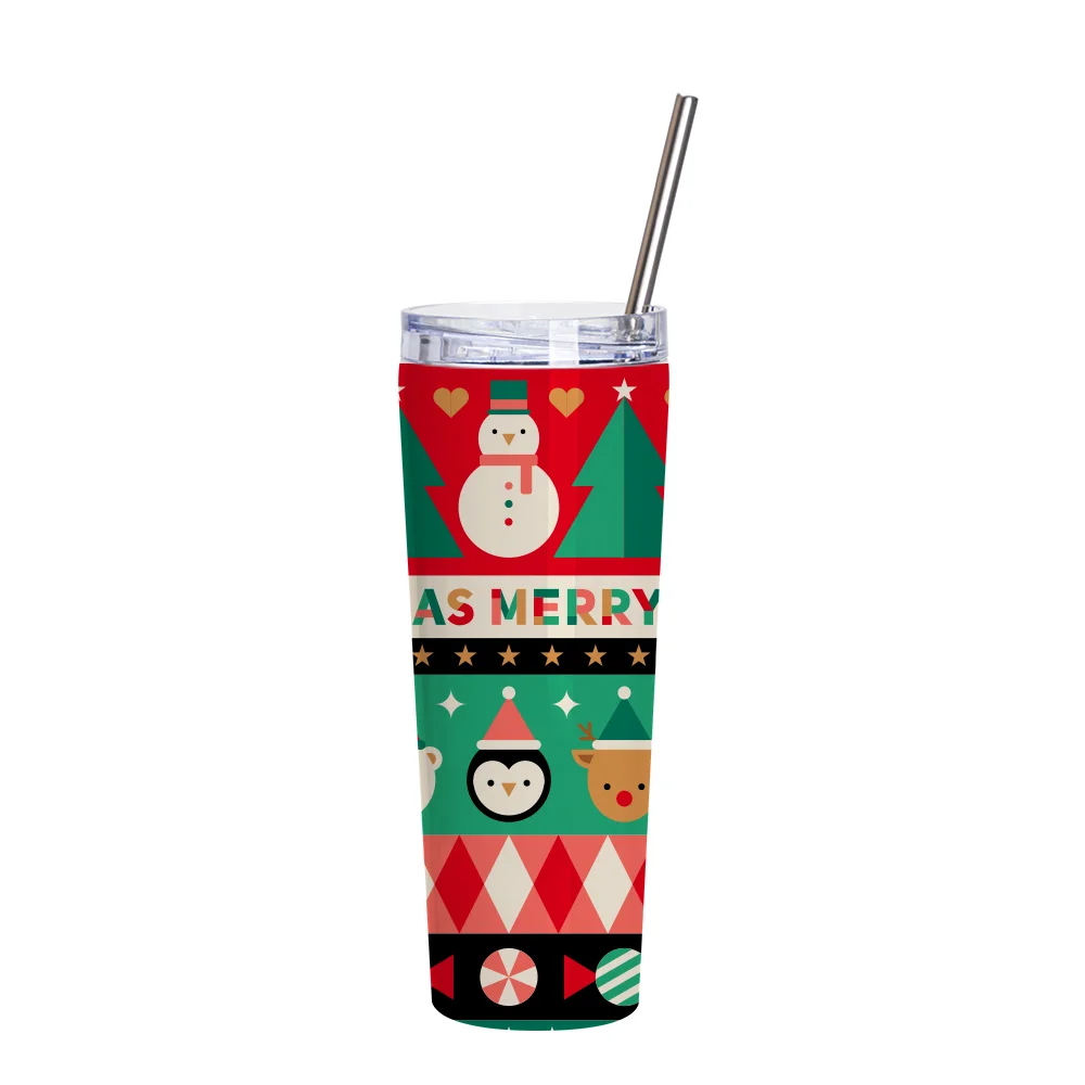 26OZ/800ml Stainless Steel Tumbler with Water Proof Lid & Metal Straw (Sublimation Glossy White) thumbnail 2