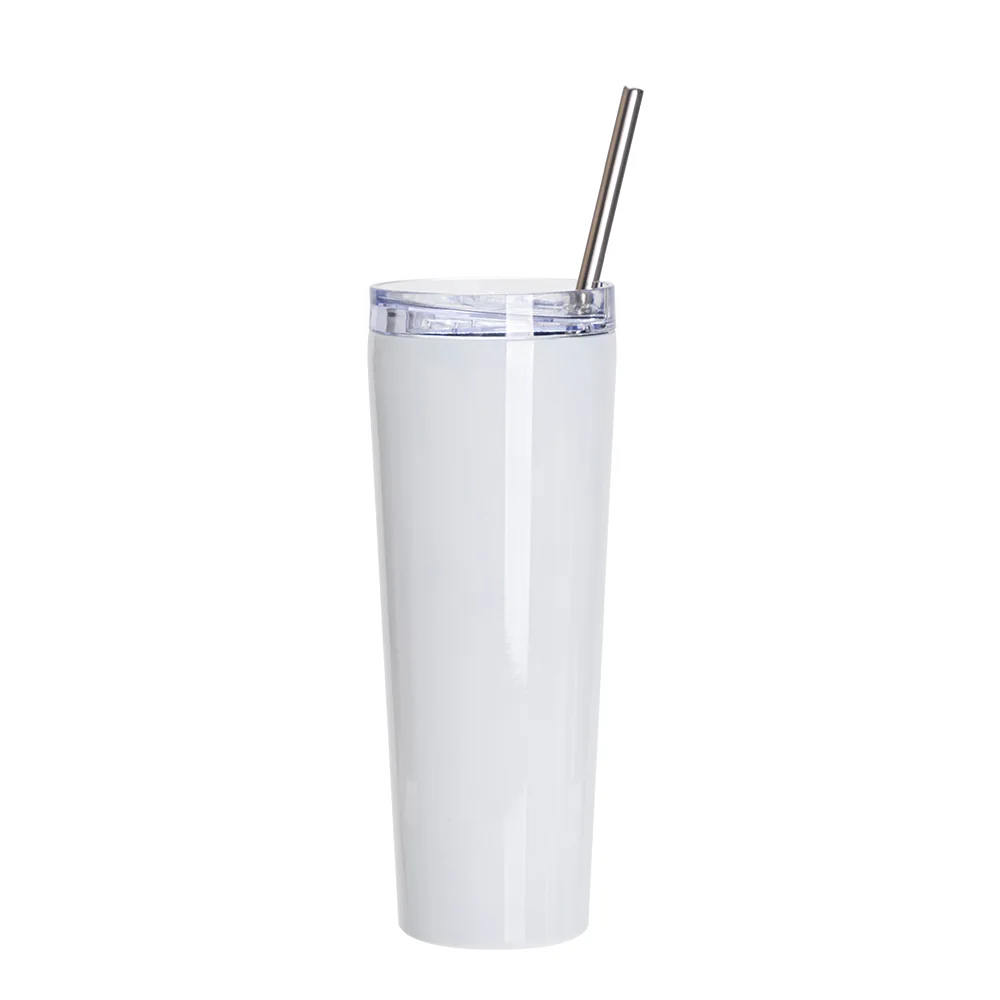 26OZ/800ml Stainless Steel Tumbler with Water Proof Lid & Metal Straw (Sublimation Glossy White) thumbnail 1