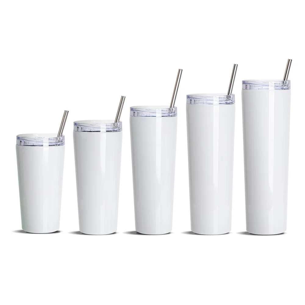 30OZ/900ml Stainless Steel Tumbler with Water Proof Lid & Metal Straw (Sublimation Glossy White) thumbnail 4