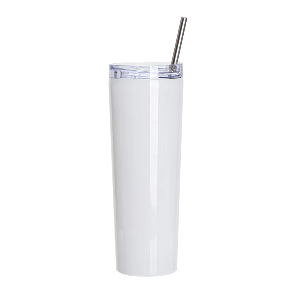 30OZ/900ml Stainless Steel Tumbler with Water Proof Lid & Metal Straw (Sublimation Glossy White) thumbnail 1
