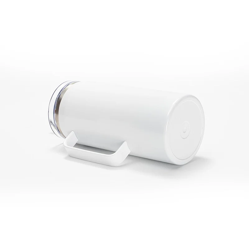 40OZ/1200ml Stainless Steel Sublimation Wine Barrel Tumbler with Slide Lid & Straw(White) thumbnail 4