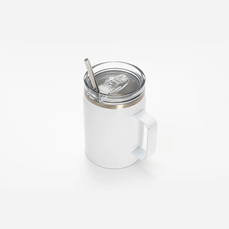 30OZ/900ml Stainless Steel Sublimation Wine Barrel Tumbler with Slide Lid & Straw(White) thumbnail 3