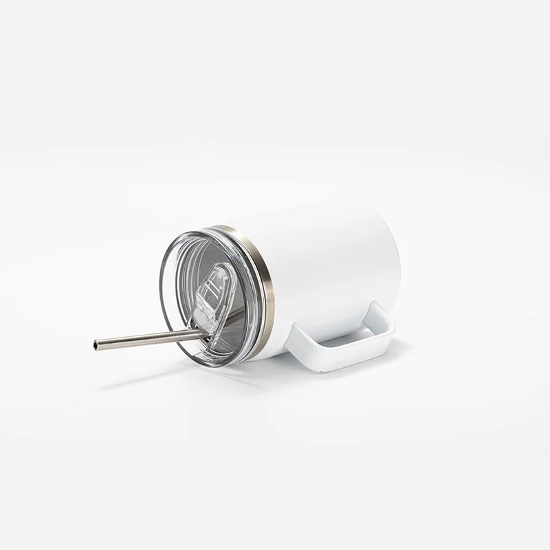30OZ/900ml Stainless Steel Sublimation Wine Barrel Tumbler with Slide Lid & Straw(White) thumbnail 4