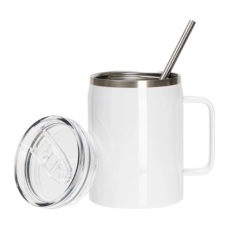 30OZ/900ml Stainless Steel Sublimation Wine Barrel Tumbler with Slide Lid & Straw(White) thumbnail 6