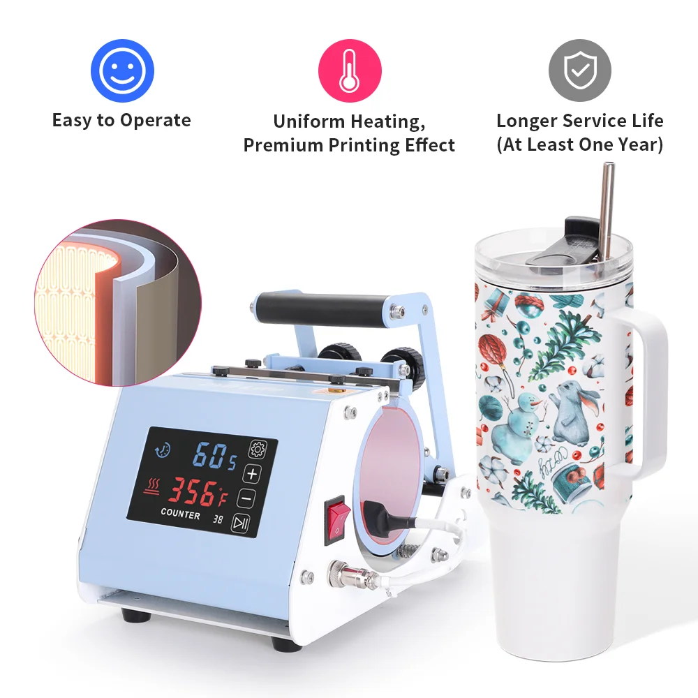 40oz Tumbler Press V3.0 Pro Mini Max (Touch Screen, Light Blue) thumbnail 3