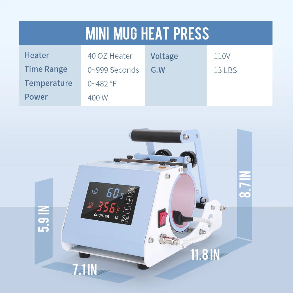 40oz+30oz Tumbler Press V3.0 Pro Mini Max (Touch Screen, 2 in 1) thumbnail 3