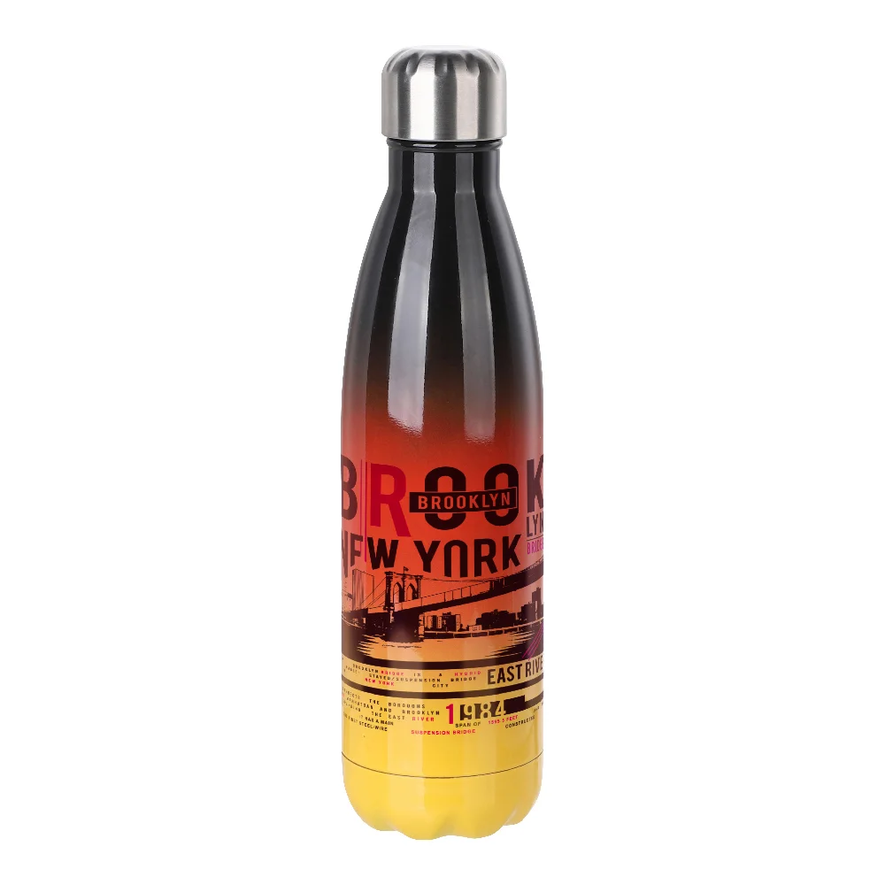 17oz Sublimation Bowling Bottle (Ombre, Black+Red+Yellow)