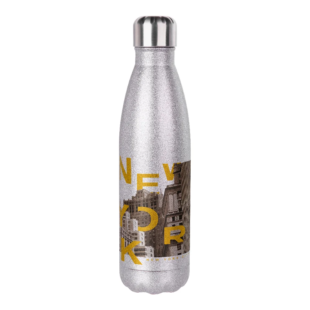 500ml Sublimation Bowling Water Bottle (Glitter Silver) thumbnail 2
