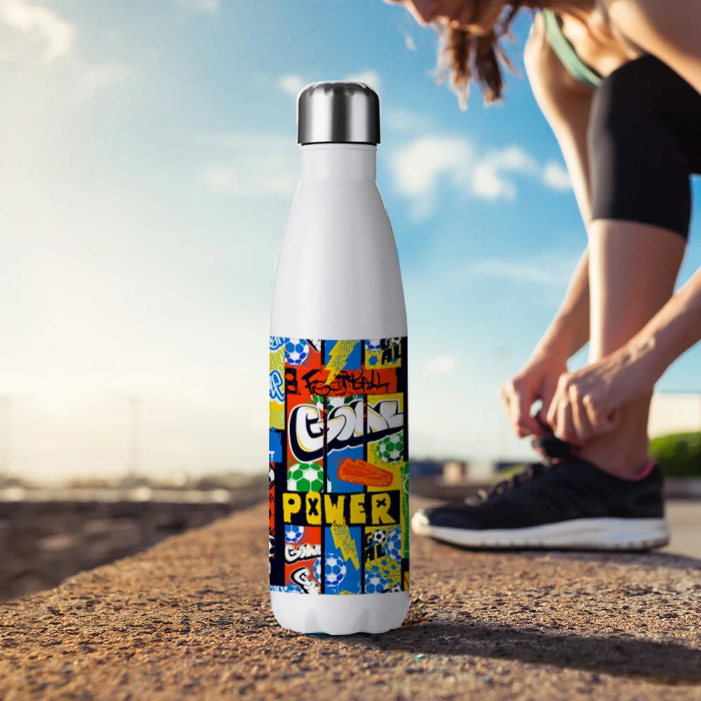 17OZ 500ml Sublimation Stainless Steel Bowling Water Bottle (Glossy White) thumbnail 3