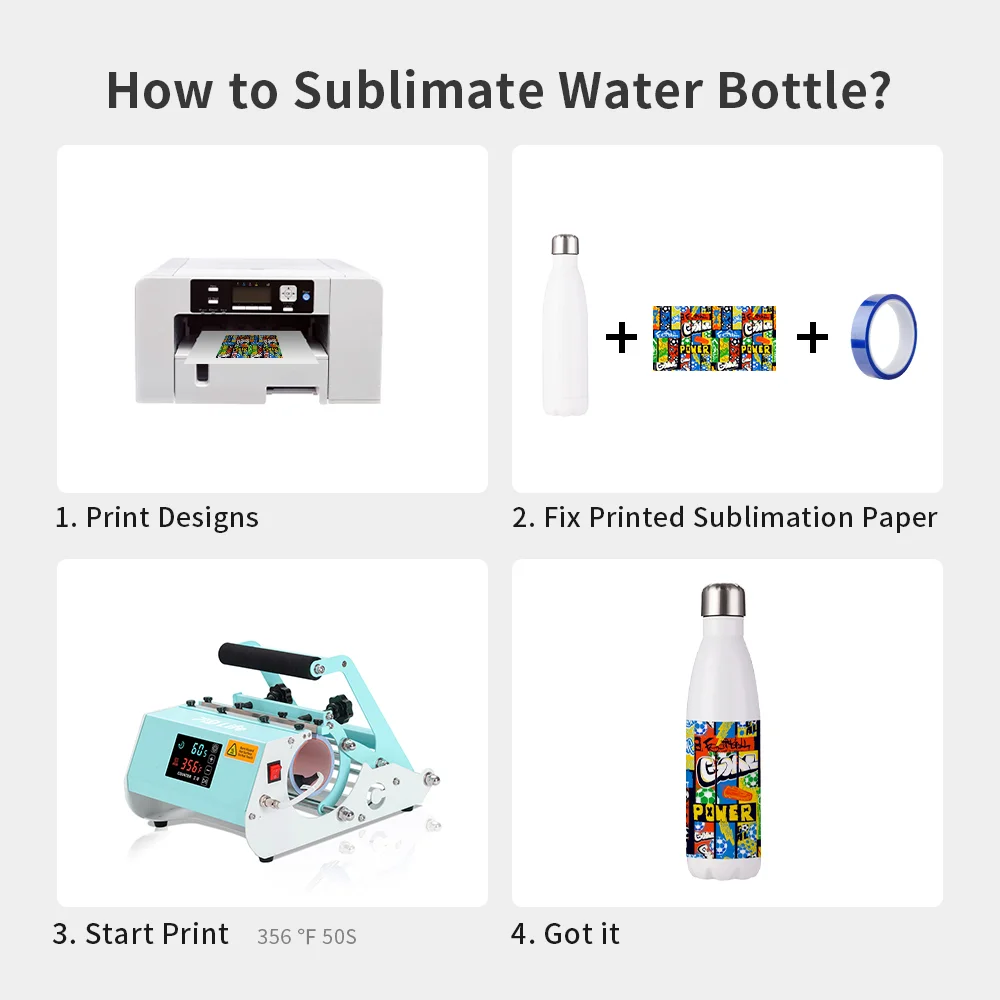 17OZ 500ml Sublimation Stainless Steel Bowling Water Bottle (Glossy White) thumbnail 5