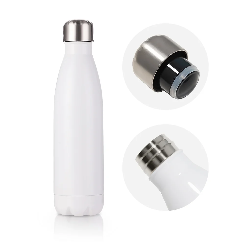 17OZ 500ml Sublimation Stainless Steel Bowling Water Bottle (Glossy White) thumbnail 7