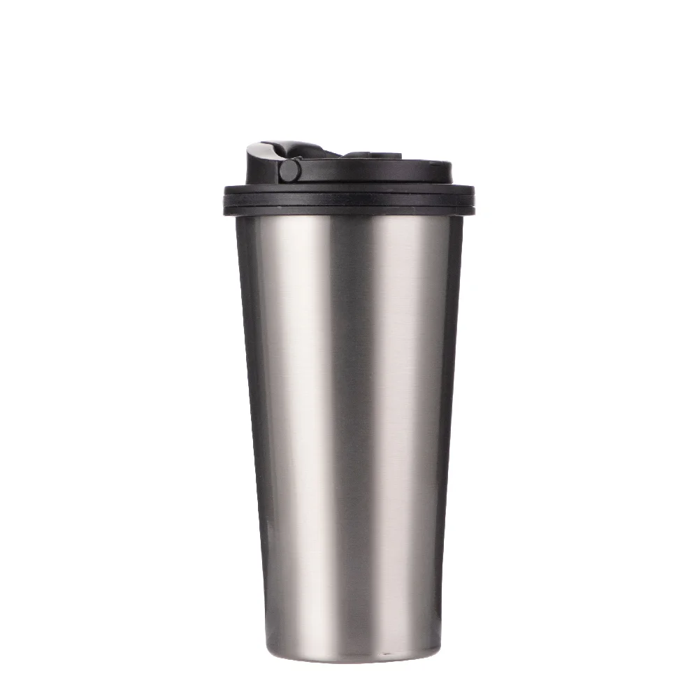 16oz Stainless Steel Tumbler with Portable Lid(Silver)