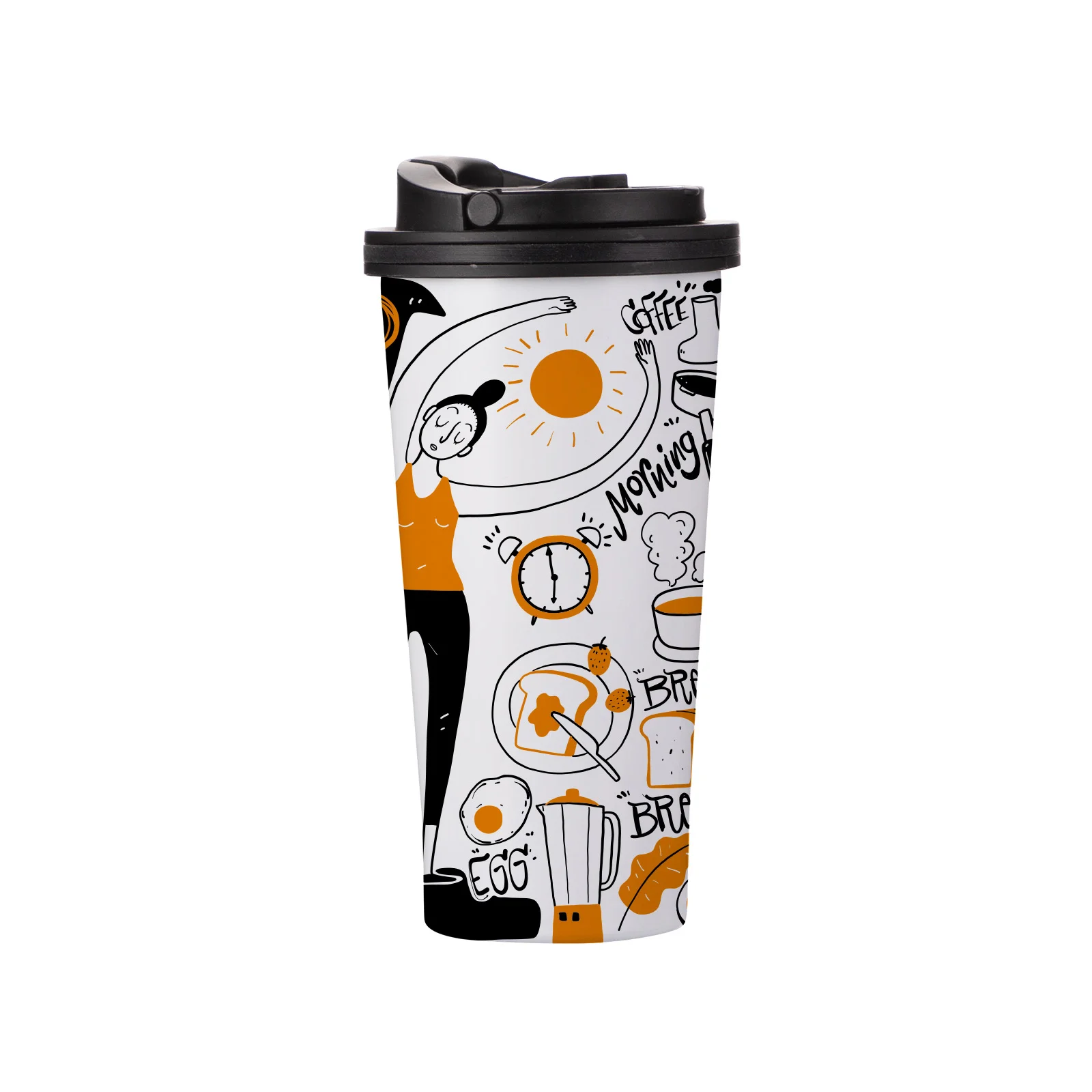 16oz 480ml Stainless Steel Tumbler with Portable Lid (Glossy White) thumbnail 3