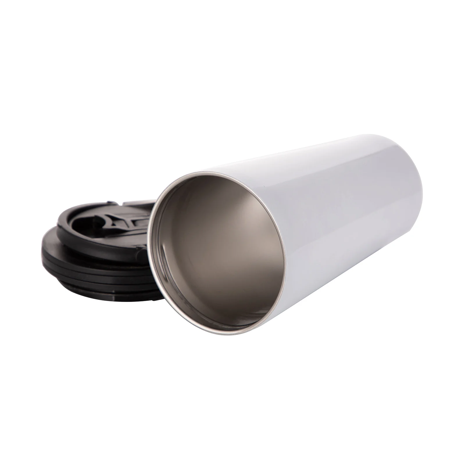 16oz 480ml Stainless Steel Tumbler with Portable Lid (Glossy White) thumbnail 4