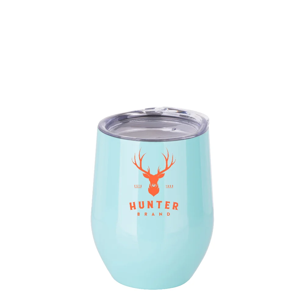 12oz 360ml Sublimation Wine Tumbler with Lid (Glossy Green) thumbnail 3