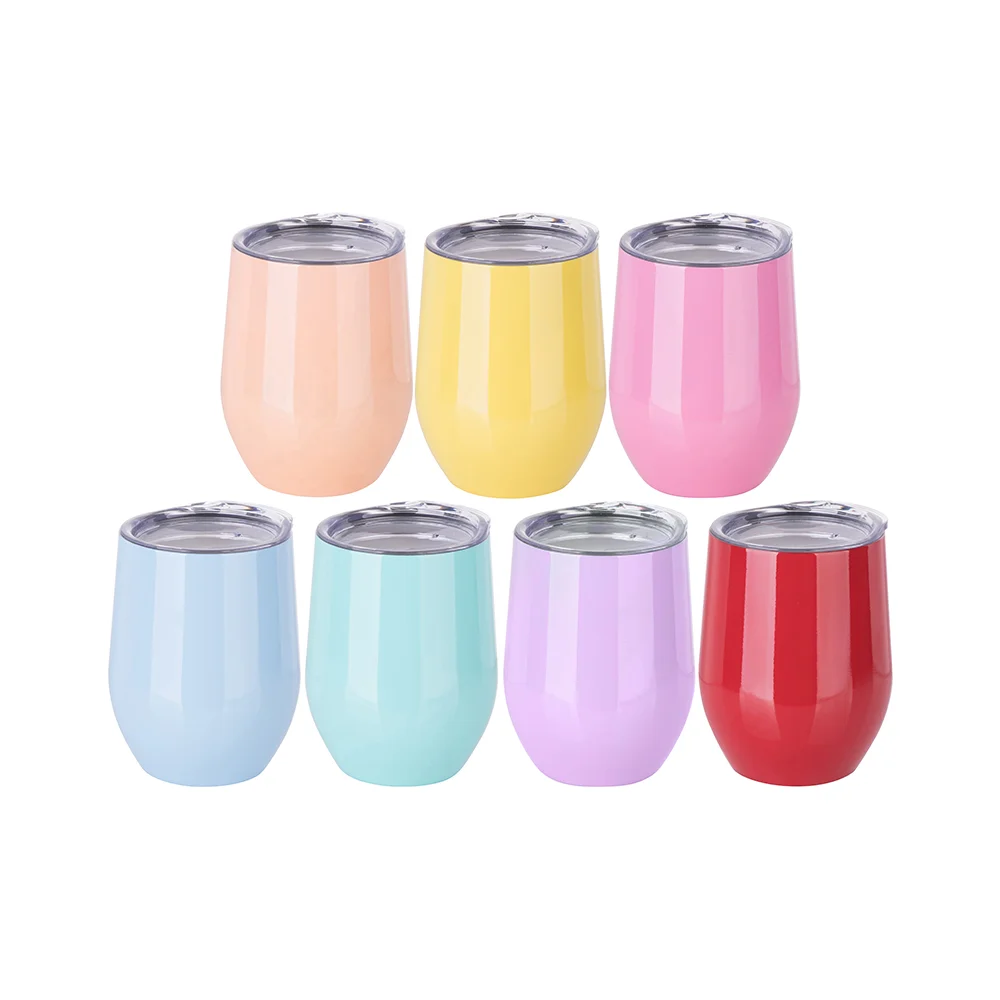 12oz 360ml Sublimation Wine Tumbler with Lid (Glossy Green) thumbnail 6