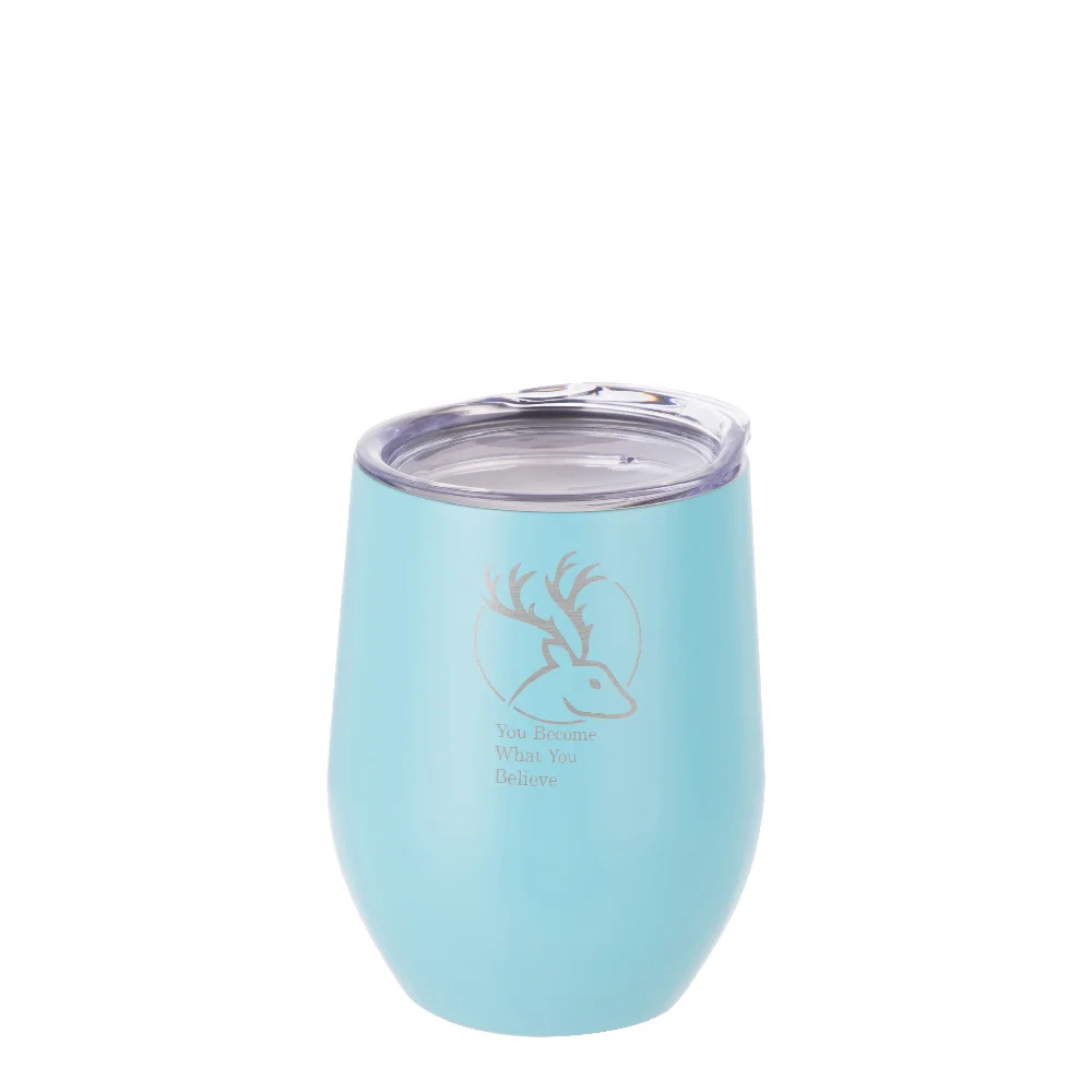 12oz 360ml Sublimation Wine Tumbler with Lid (Matt Mint Green) thumbnail 4