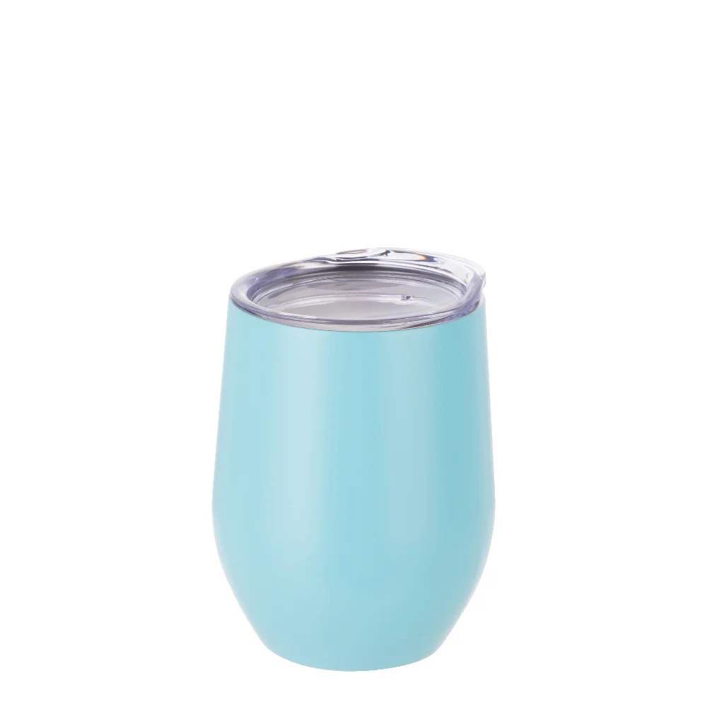 12oz 360ml Sublimation Wine Tumbler with Lid (Matt Mint Green) thumbnail 1