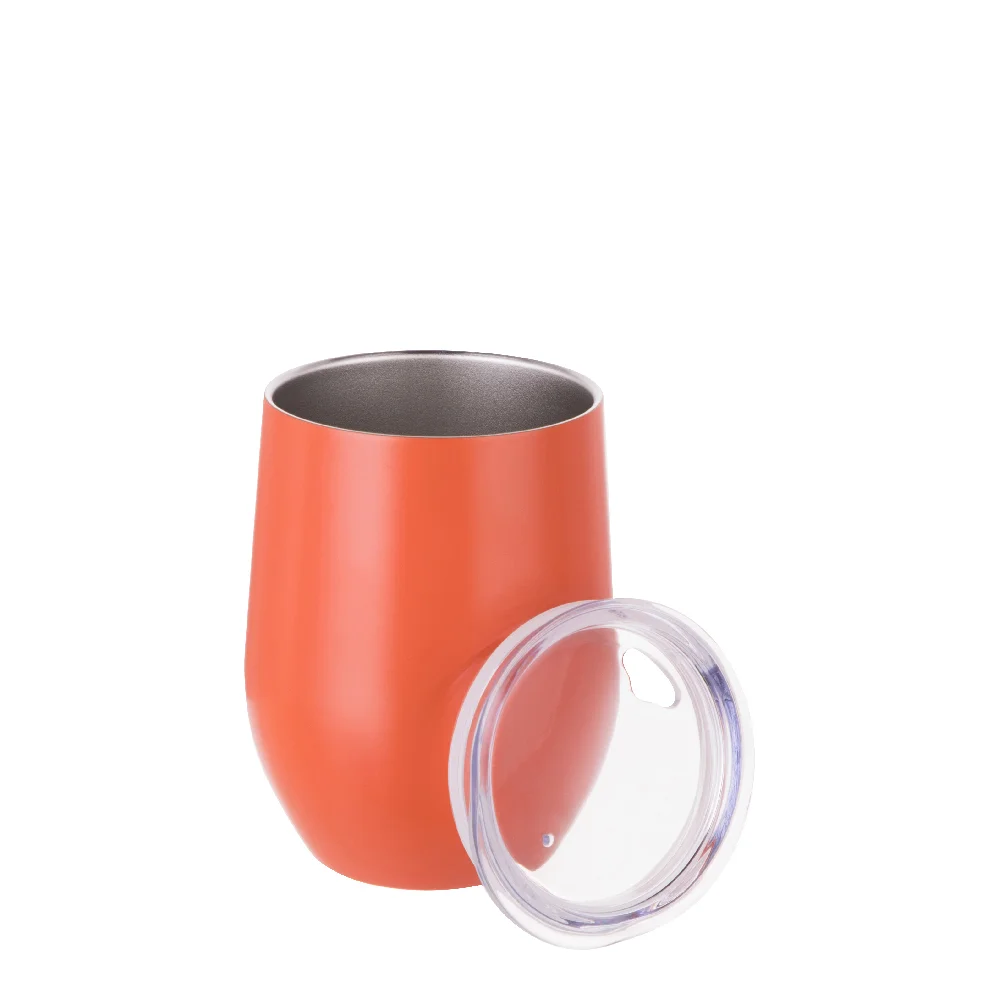 12oz 360ml Sublimation Wine Tumbler with Lid (Matt Orange) thumbnail 5