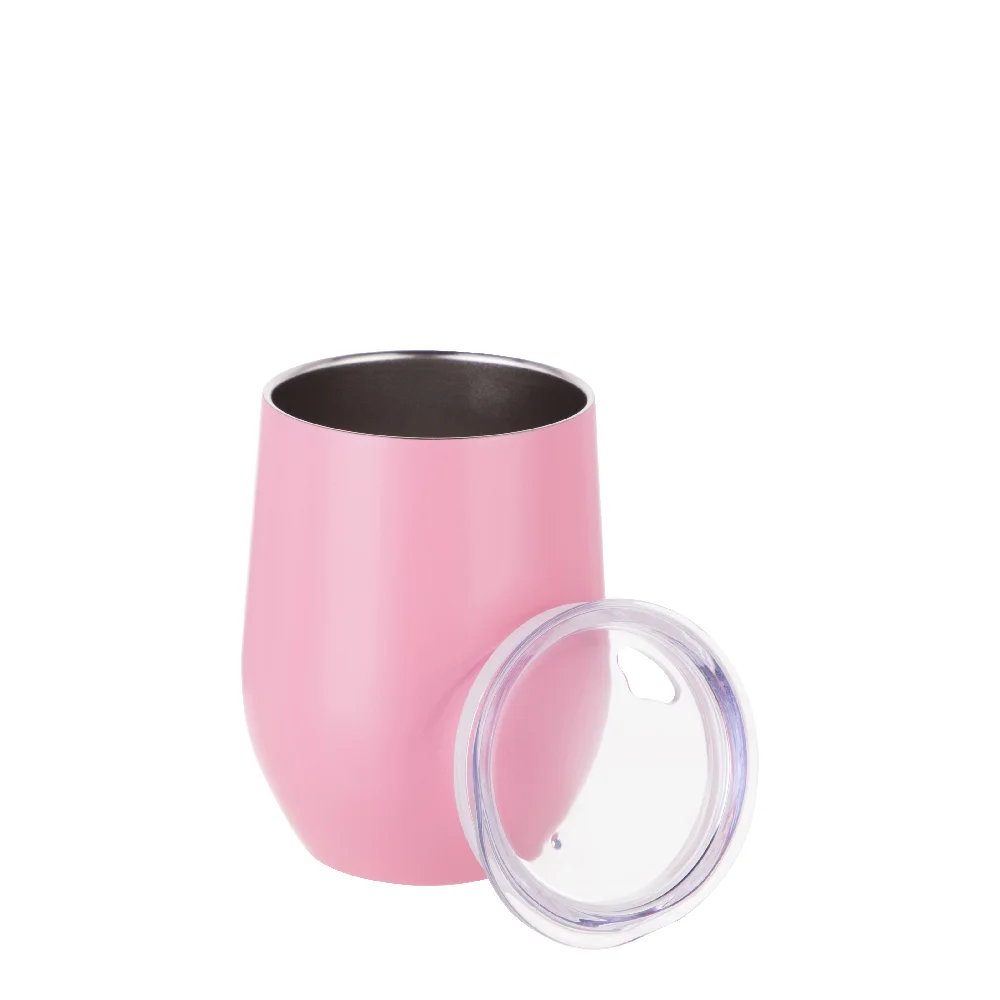 12oz 360ml Sublimation Wine Tumbler with Lid (Matt Pink) thumbnail 5