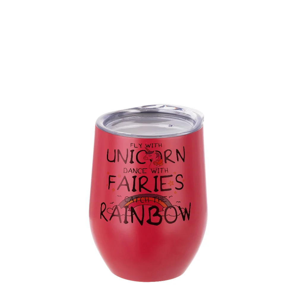 12oz 360ml Sublimation Wine Tumbler with Lid (Matt Red) thumbnail 2