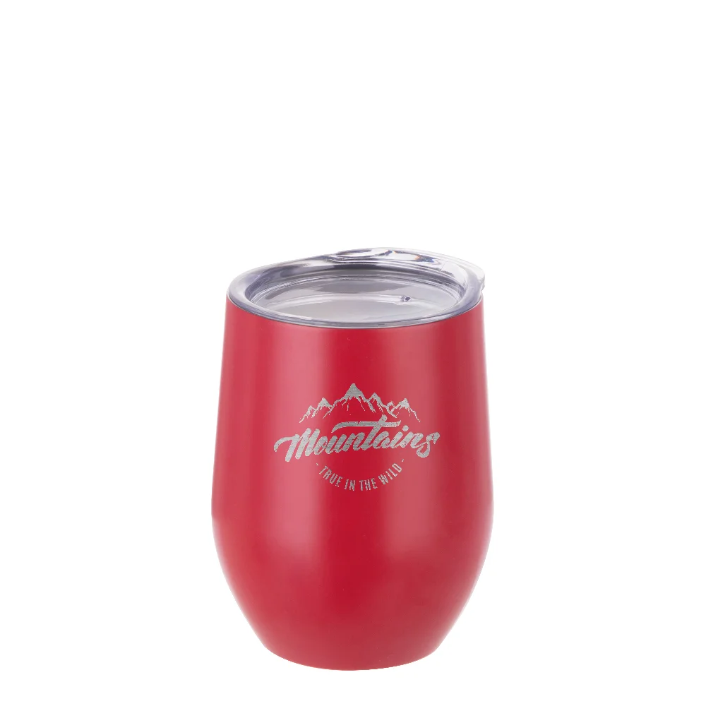 12oz 360ml Sublimation Wine Tumbler with Lid (Matt Red) thumbnail 4