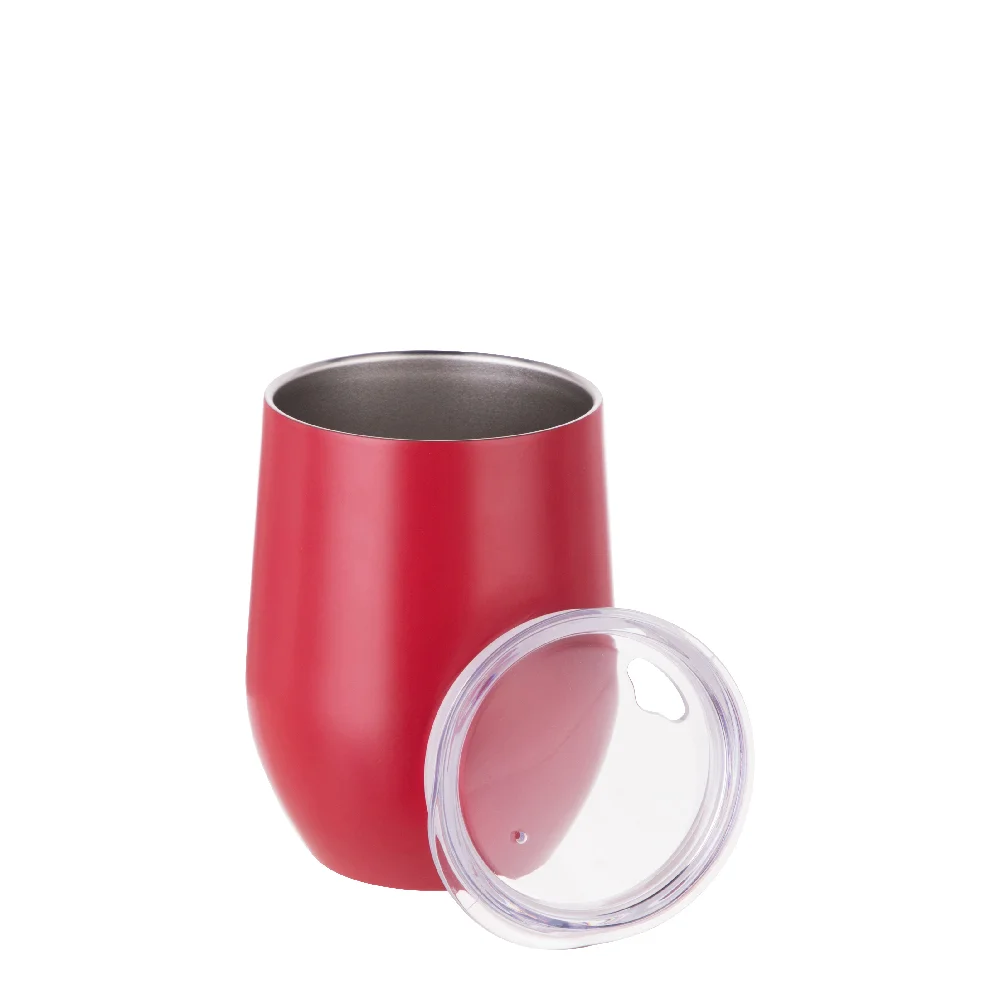 12oz 360ml Sublimation Wine Tumbler with Lid (Matt Red) thumbnail 5