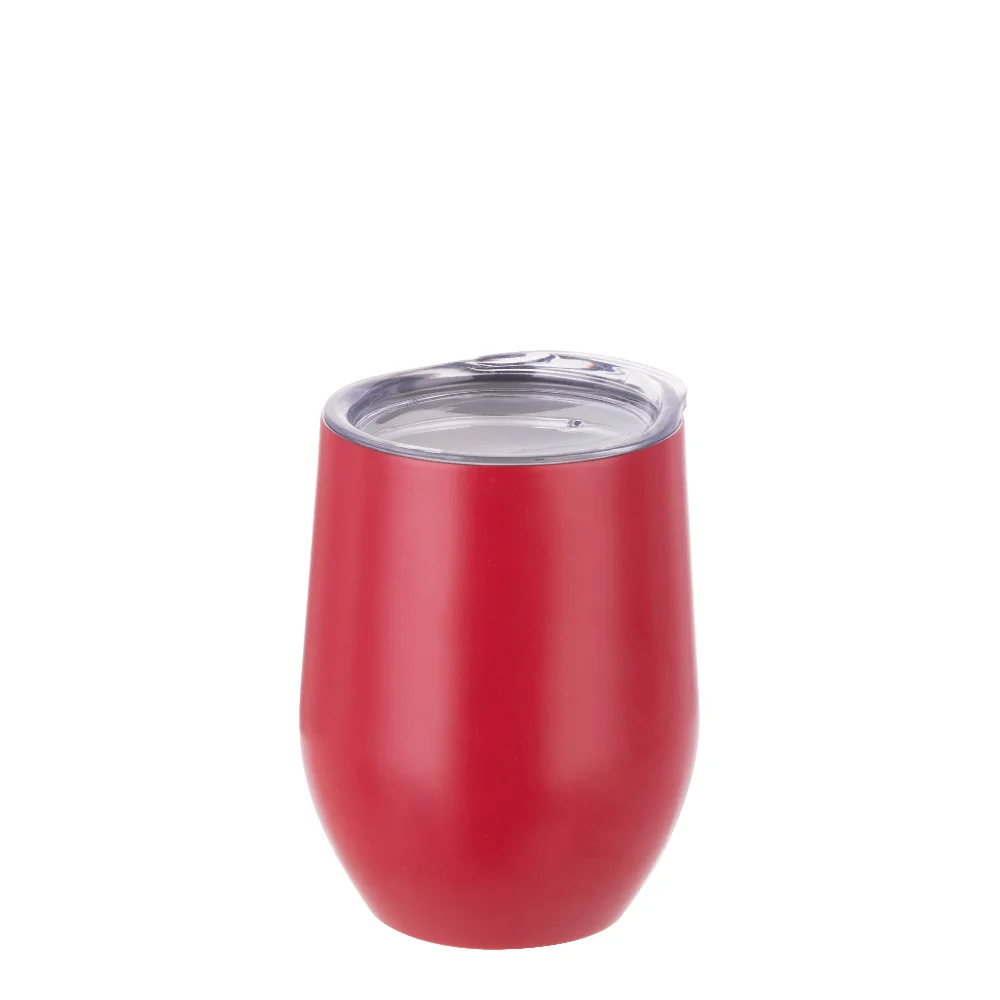 12oz 360ml Sublimation Wine Tumbler with Lid (Matt Red) thumbnail 1