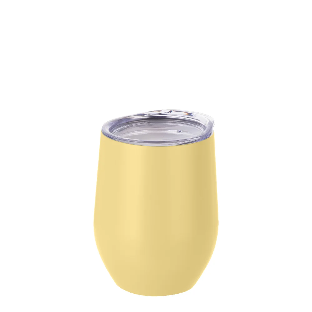 12oz 360ml Sublimation Wine Tumbler with Lid (Matt Yellow) thumbnail 1