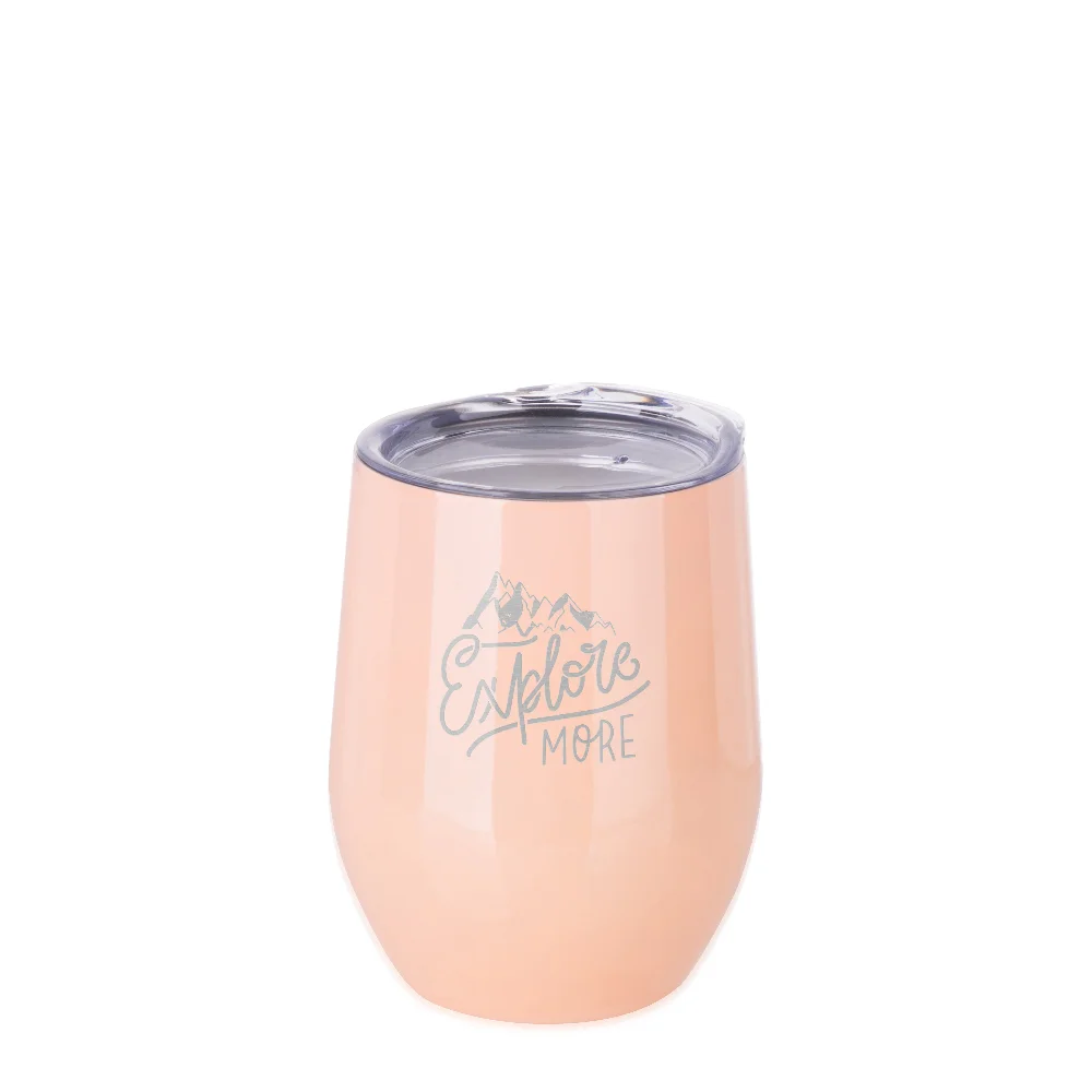 12oz 360ml Sublimation Wine Tumbler with Lid (Glossy Orange) thumbnail 4