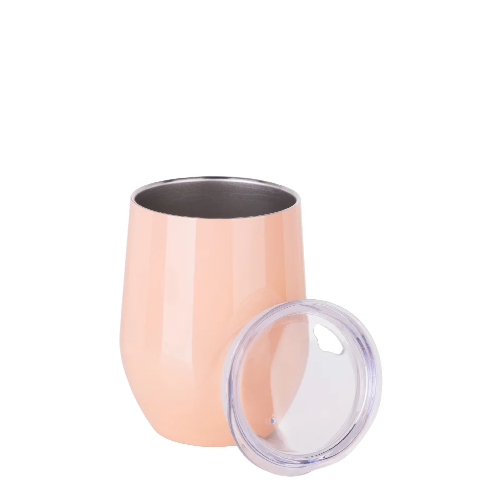 12oz 360ml Sublimation Wine Tumbler with Lid (Glossy Orange) thumbnail 5